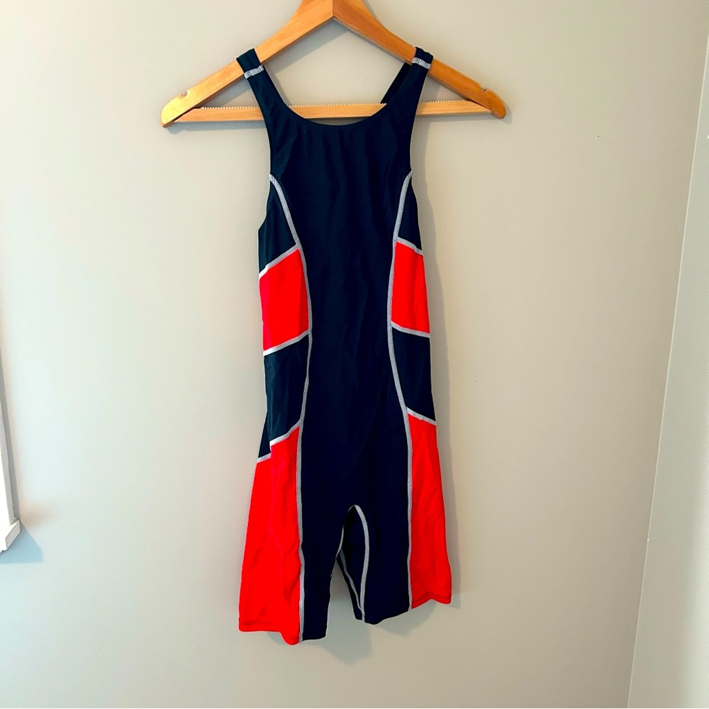 Tri -Athlete type swimsuit with shorts  and nice shoulder  straps